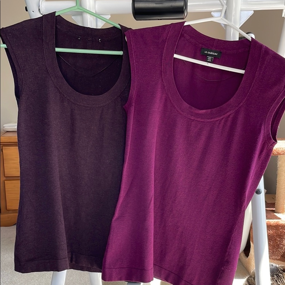 Le Chateau Women's Sleeveless Tops - Purple and Plum